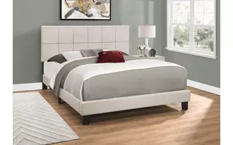 Ashley  bed - queen size - beige linen in 