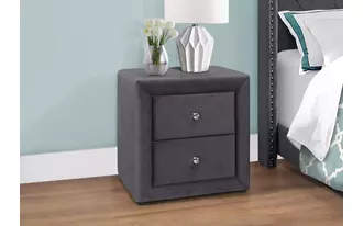 Ashley  nightstand - 21 h - dark grey velvet in 