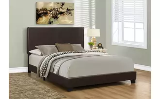 Ashley  bed - queen size - dark brown leather-look in 