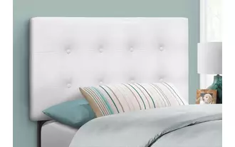 Ashley  bed - twin size - white leather-look headboard only in 