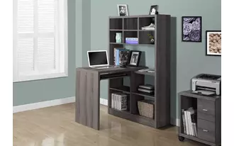 Ashley  computer desk - dark taupe left or right facing corner in 