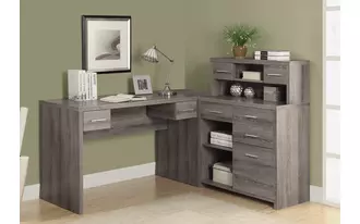 Ashley  computer desk - dark taupe left or right facing corner in 