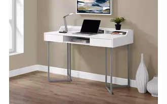 Ashley  computer desk - 48 l - white - silver metal in 