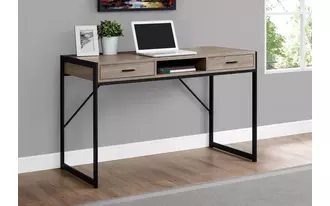 Ashley  computer desk - 48 l - dark taupe - black metal in 