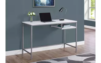 Ashley  computer desk - 48 l - white - silver metal in 