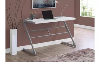 Ashley  computer desk - 48 l - white - silver metal in 