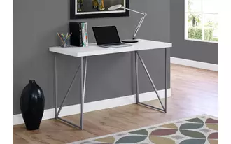 Ashley  computer desk - 48 l - white - silver metal in 