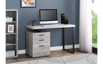 Ashley  computer desk - 48 l - grey reclaimed wood - black metal in 