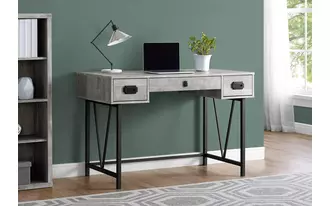 Ashley  computer desk - 48 l - grey reclaimed wood - black metal in 