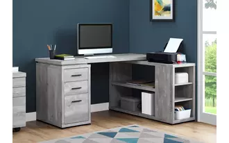 Ashley  computer desk - grey reclaimed wood l-r facing corner in 