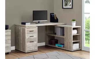 Ashley  computer desk - taupe reclaimed wood l-r facing corner in 