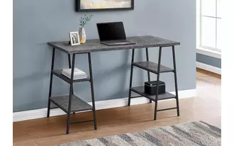 Ashley  computer desk - 48 l - grey stone-look - black metal in 