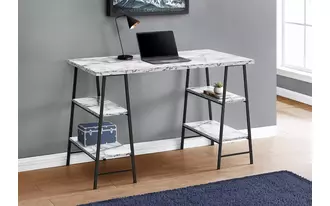 Ashley  computer desk - 48 l - white marble-look - black metal in 