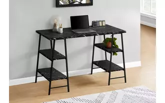 Ashley  computer desk - 48 l - black marble-look - black metal in 