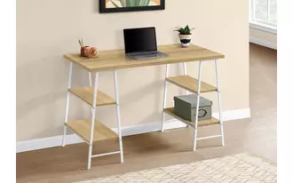 Ashley  computer desk - 48 l - natural - white metal in 