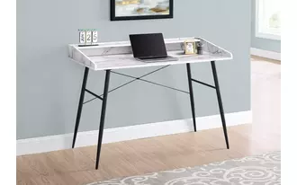 Ashley  computer desk - 48 l - white marble-look - black metal in 