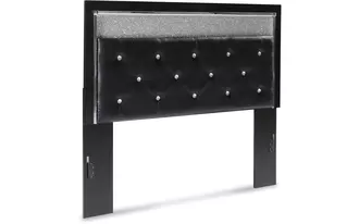 Ashley kaydell queen uph panel headboard in black