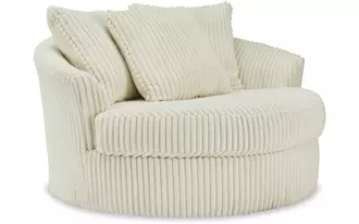 oversized swivel accent chair lindyn ivory