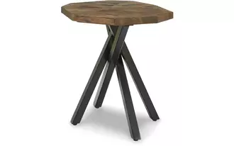 round end table haileeton brown/black