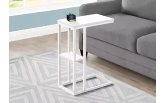 Ashley  accent table - 25 h - white - white metal in 