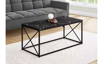 Ashley  coffee table - 40 l - black marble - black metal in 