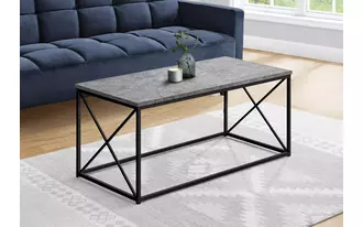 Ashley  coffee table - 40 l - grey stone-look - black metal in 