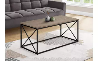 Ashley  coffee table - 40 l - dark taupe - black metal in 
