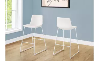 Ashley  barstool - 40 h - white leather-look - white metal in 