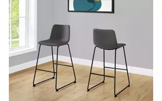 Ashley  barstool - 40 h - grey leather-look - black metal in 