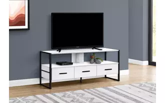 Ashley  tv stand - 48 l - white - black metal in 