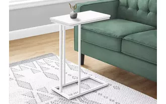 Ashley  accent table - 25 h -white - white metal in 