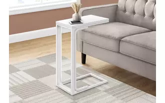 Ashley  accent table - 25 h -white - white metal in 
