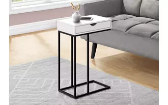 Ashley  accent table - 25 h - white - black metal in 