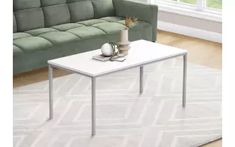 Ashley  coffee table - 40 l - white - silver metal in 