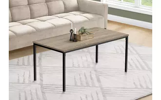 Ashley  coffee table - 40 l - dark taupe - black metal in 