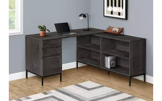 Ashley  computer desk - 60 l - dark grey l-shaped corner in 