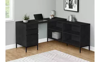 Ashley  computer desk - 60 l - black oak l-shaped corner in 