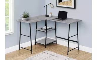 Ashley  computer desk - 48 l - grey top - black metal corner in 