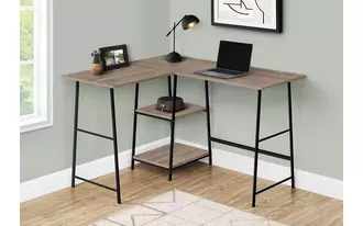 Ashley  computer desk - 48 l - dark taupe top- black metal corner in 