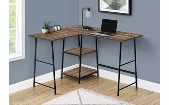 Ashley  computer desk - 48 l - brown reclaimed - black metal corner in 
