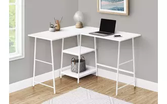Ashley  computer desk - 48 l - white top - white metal corner in 