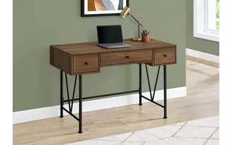Ashley  computer desk - 48 l - walnut - black metal in 