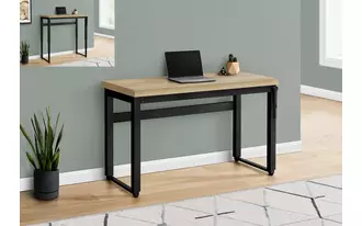 Ashley  computer desk - 48 l - natural - adj.height- black metal in 