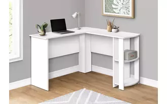 Ashley  computer desk - white l-shaped corner - 2 shelves in 