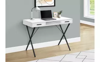 Ashley  computer desk - 42 l - white - black metal in 