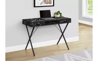 Ashley  computer desk - 42 l - black marble - black metal in 