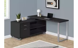 Ashley  computer desk - 72 l black - silver executive corner in 