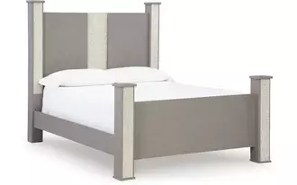 Ashley surancha queen poster footboard in gray