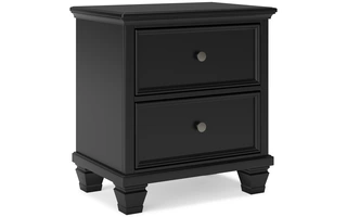 TWO DRAWER NIGHT STAND Lanolee BlackB687-92 ASHLEY