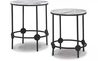accent table set (2/cn) beashaw gray/black